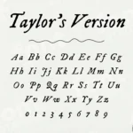 Image showing all characters available in the Taylor version font created by FontMaze.