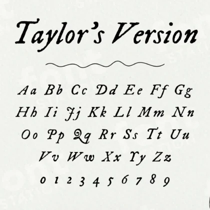 Image showing all characters available in the Taylor version font created by FontMaze.