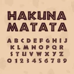 Image showing all characters available in the Hakuna Matata font created by FontMaze.