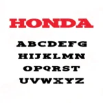 Image showing all characters available in the Honda font created by FontMaze.