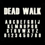 Image showing all characters available in the Dead Walk font created by FontMaze.