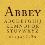 Image showing all characters available in the Downton Abbey British Vintage Royal Series font created by FontMaze.