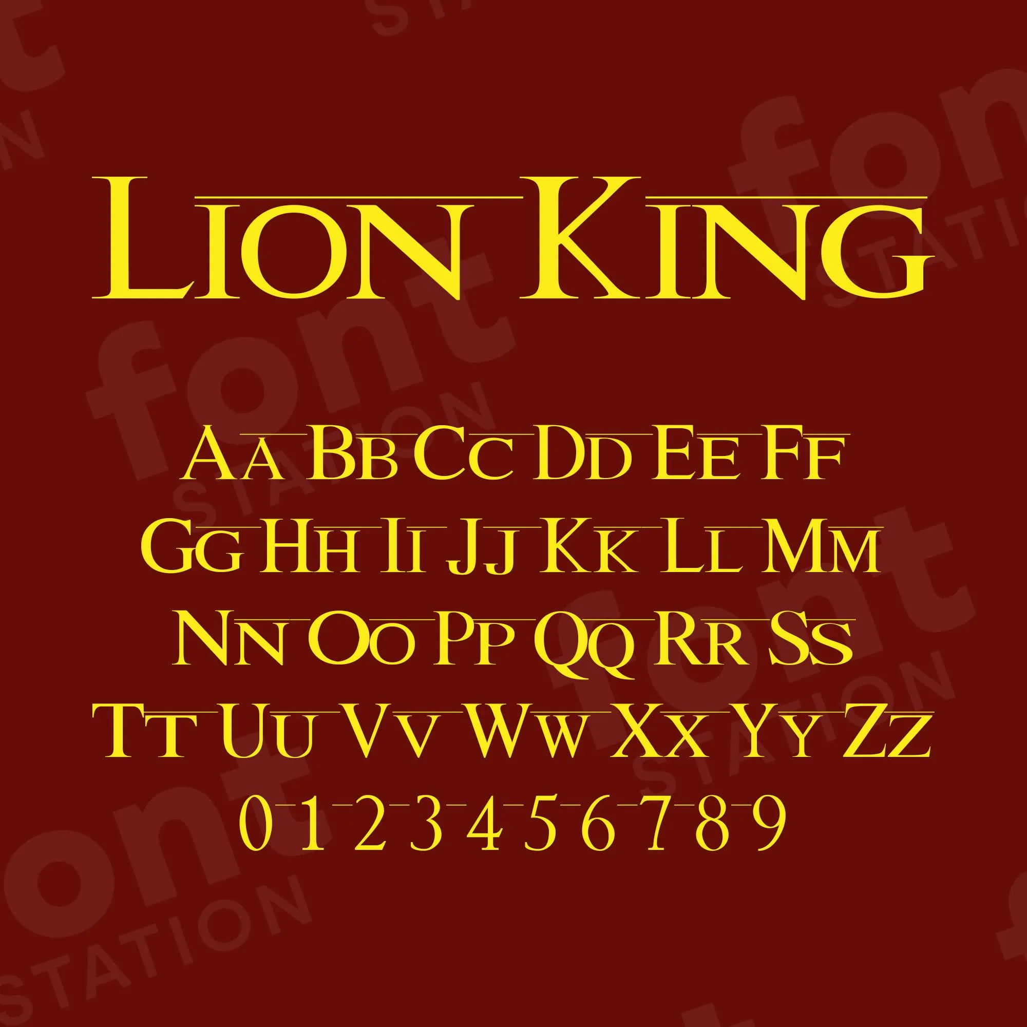 The Lion King Font Instant Download