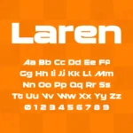 Image showing all characters available in the McLaren font created by FontMaze.
