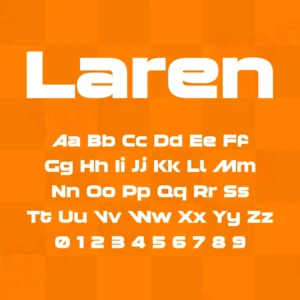 Image showing all characters available in the McLaren font created by FontMaze.