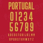 Image showing all characters available in the Portugal Football Font created by FontMaze.