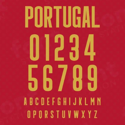 Image showing all characters available in the Portugal Football Font created by FontMaze.
