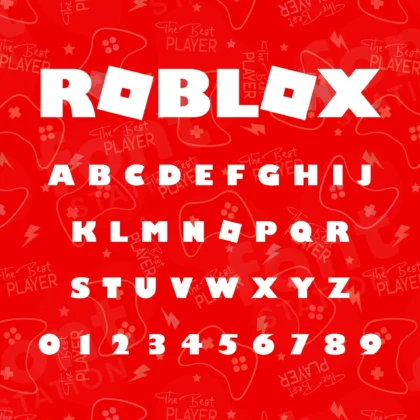 Image showing all characters available in the Roblox font created by FontMaze.