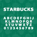 Image showing all characters available in the Starbucks Coffee Shop font created by FontMaze