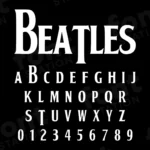 Image showing all characters available in the The Beatles font created by FontMaze.