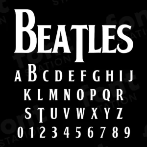 Image showing all characters available in the The Beatles font created by FontMaze.