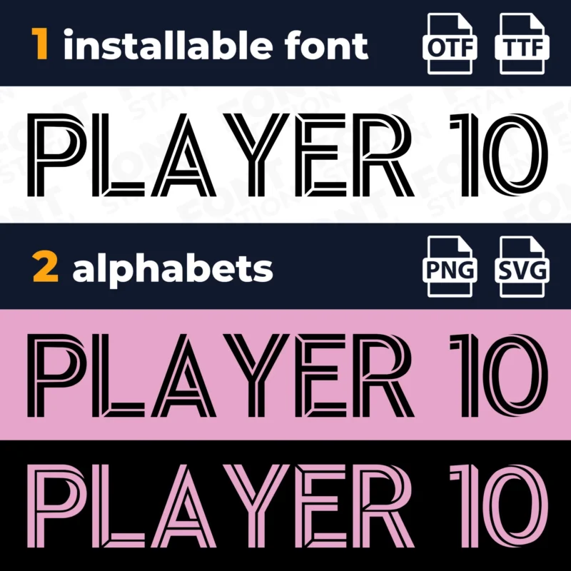 Inter Miami Soccer Font - Messi Jersey Font - Image 3