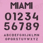 Image showing all characters available in the Inter Miami Soccer font created by FontMaze.