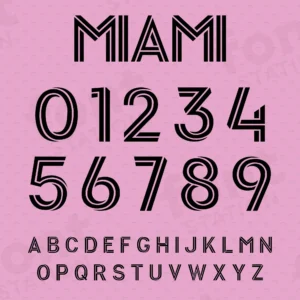 Image showing all characters available in the Inter Miami Soccer font created by FontMaze.