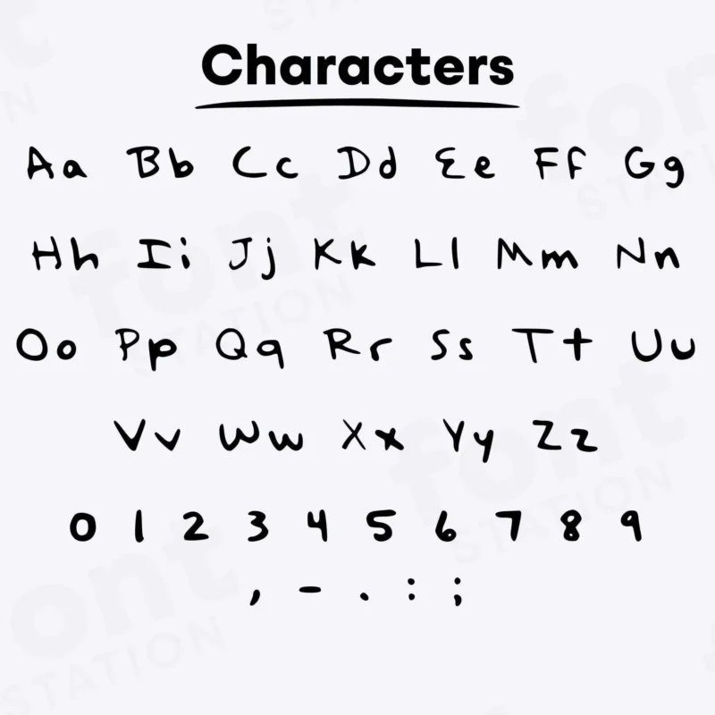 Image showing all characters available in the 1989 Taylor Version font created by FontMaze.