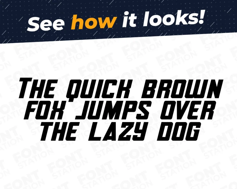 A complete showcase image of the Avengers Marvel Superhero Movie font, featuring the text 'The quick brown fox jumps over the lazy dog' to display every letter of the alphabet.