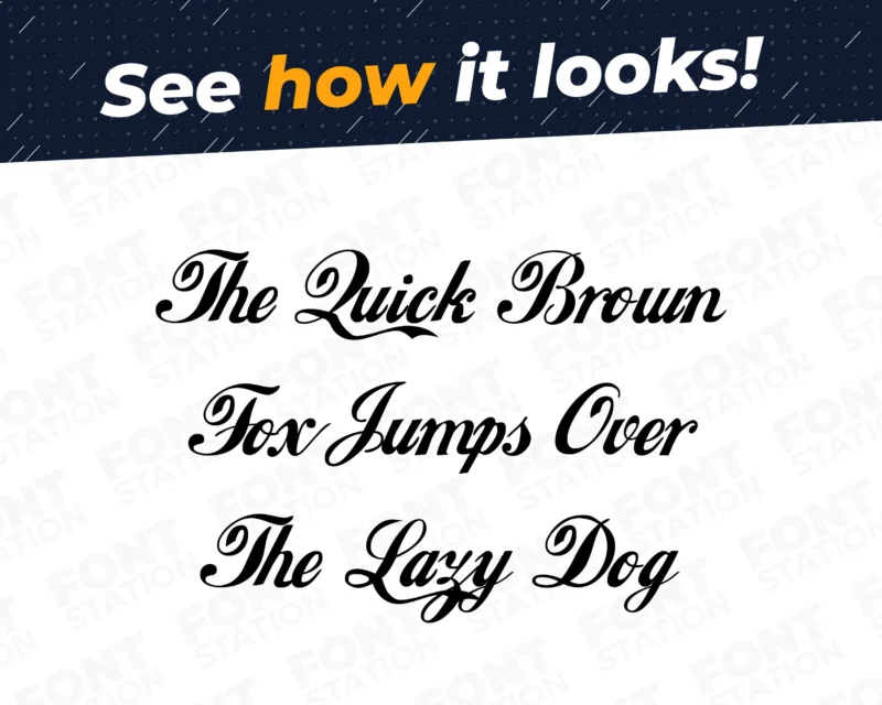 A complete showcase image of the Coca Cola font, featuring the text 'The quick brown fox jumps over the lazy dog' to display every letter of the alphabet.