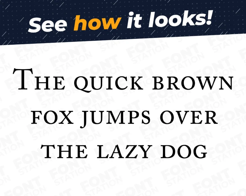 A complete showcase image of the Downton Abbey British Vintage Royal Series font, featuring the text 'The quick brown fox jumps over the lazy dog' to display every letter of the alphabet.