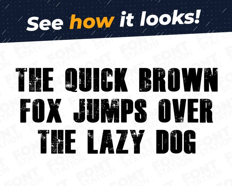 A complete showcase image of the Dead Walk font, featuring the text 'The quick brown fox jumps over the lazy dog' to display every letter of the alphabet.