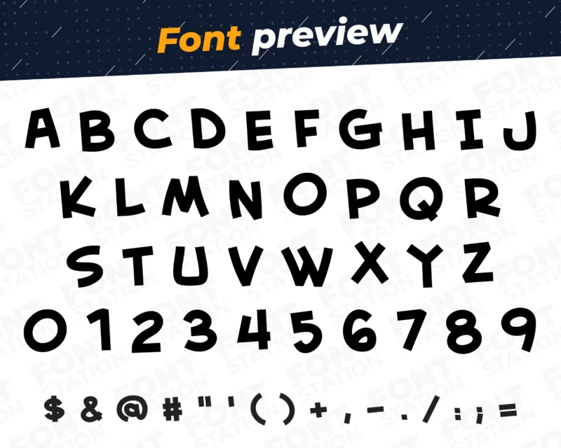 Image showing all characters available in the Dora the Explorer font created by FontMaze.