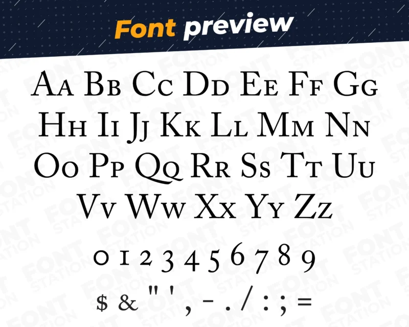 Image showing all characters available in the Downton Abbey British Vintage Royal Series font created by FontMaze.