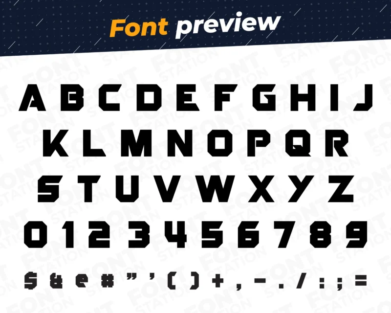 Image showing all characters available in the Guardians of the Galaxy font created by FontMaze.