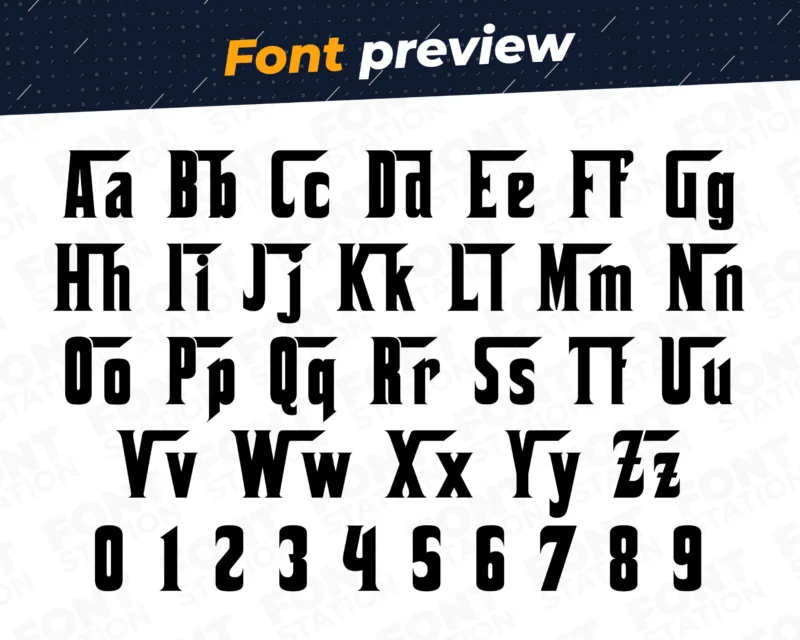 Image showing all characters available in the The Godfather font created by FontMaze.