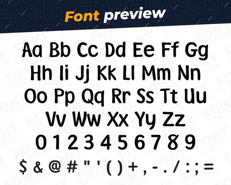 Image showing all characters available in the Winnie The Pooh font created by FontMaze.