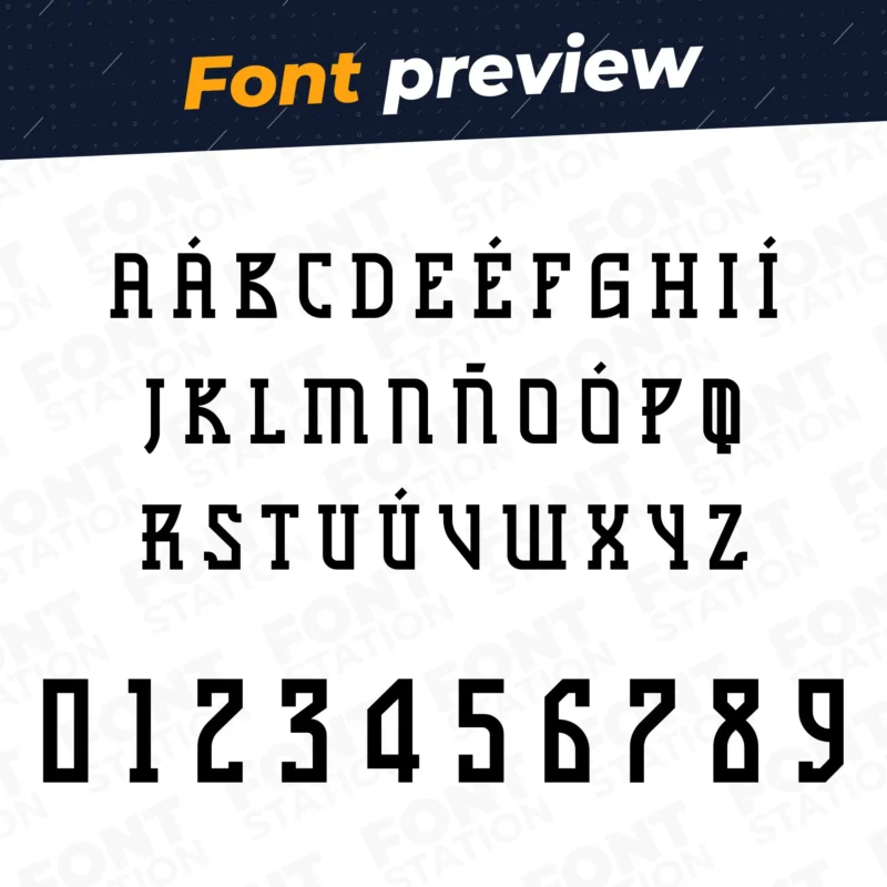 Image showing all characters available in the Croatia Jersey Soccer font created by FontMaze.