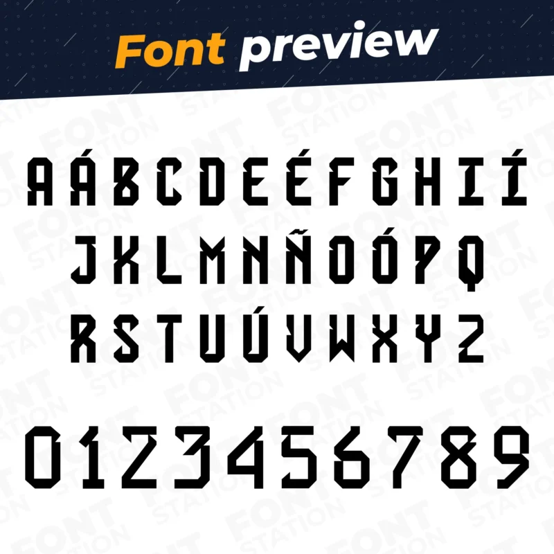 Image showing all characters available in the Brazil Jersey font created by FontMaze.