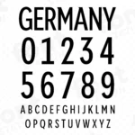 Image showing all characters available in the Germany Soccer font created by FontMaze.