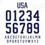 Image showing all characters available in the US Soccer font created by FontMaze.