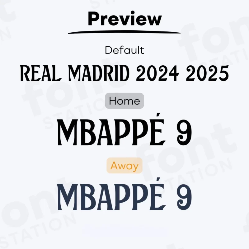 Real Madrid 2024 2025 Font - Mbappe Jersey Font - Image 3