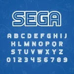 Image showing all characters available in the Sega font created by FontMaze.