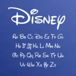 Preview showing all characters of the Disney font designed by FontMaze.