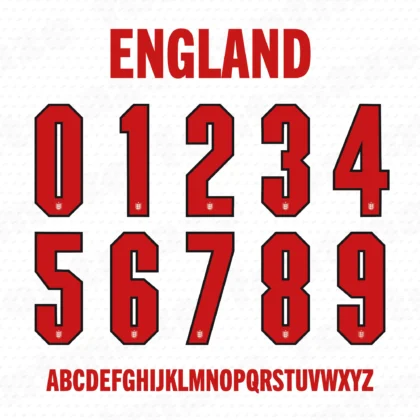 Preview showing all characters of the England Football font designed by FontMaze.