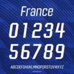Preview showing all characters of the France Football font designed by FontMaze.