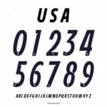 USA Soccer Font - World Cup 2026 Football Font 9 Preview showing all characters of the Usa Soccer font designed by FontMaze.