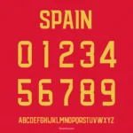 Preview showing all characters of the Spain Football Font font designed by FontMaze.